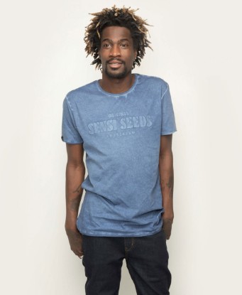 Picture of Oil Dyed Bold T-Shirt Denim Blue